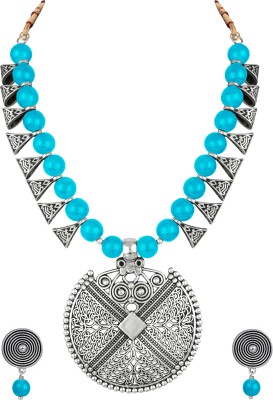 TAP Fashion Oxidised Silver Turquoise Jewellery Set(Pack of 1)