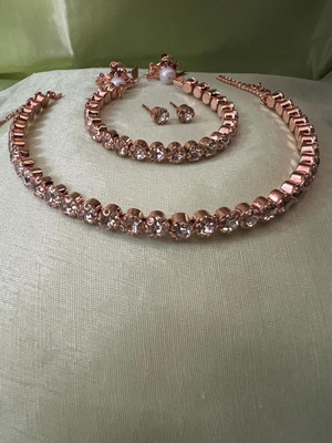 KRITIC Alloy Rose Gold Jewellery Set(Pack of 1)