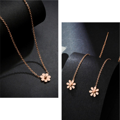 MYKI Stainless Steel Copper Rose Gold Jewellery Set(Pack of 2)
