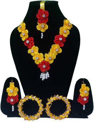 SREEKANT CREATION Plastic Yellow, Red Jewellery Set(Pack of 6)