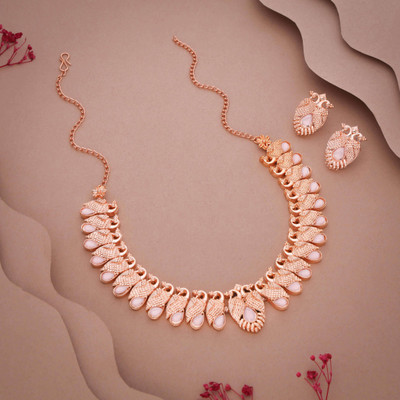 Divastri Brass Gold-plated Rose Gold Jewellery Set(Pack of 1)