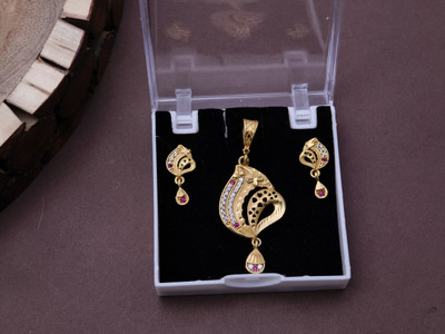 PSJEEWLL Brass Gold-plated Multicolor Jewellery Set(Pack of 3)