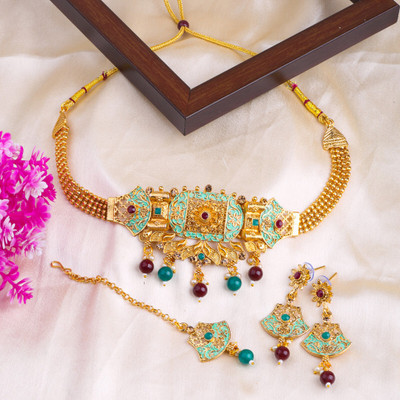 SS IMITATION JEWELLERY Alloy Gold-plated Multicolor Jewellery Set(Pack of 3)