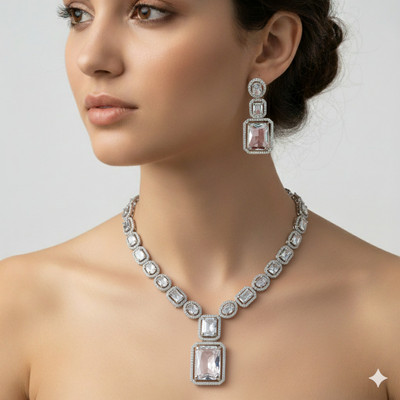 Jevaya Alloy Silver White Jewellery Set(Pack of 1)