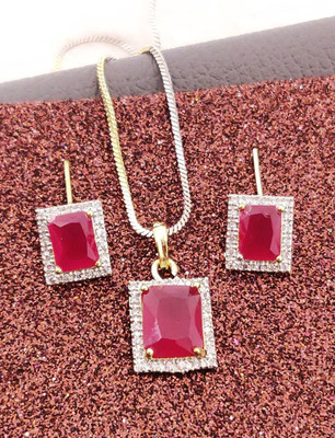 Sipradh Alloy Gold-plated Red Jewellery Set(Pack of 1)