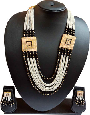 STYLISH DUDE Mother of Pearl, Alloy Gold-plated White, Black Jewellery Set(Pack of 1)