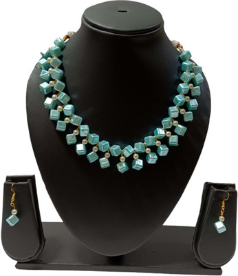 UTTARAI Alloy Gold-plated Blue Jewellery Set(Pack of 1)