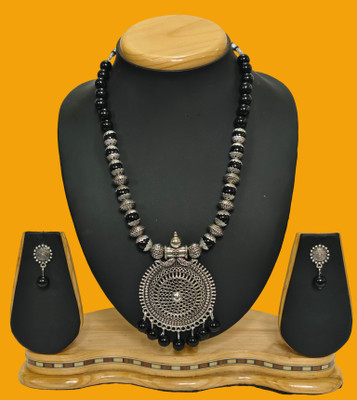 HARIHARA Oxidised Silver Black Jewellery Set(Pack of 1)