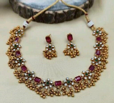 house of common Alloy Gold-plated Multicolor Jewellery Set(Pack of 1)