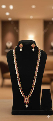 Kridha Creations Alloy Red, Gold Jewellery Set(Pack of 1)