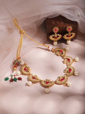 RUBANS Brass Gold-plated Gold Jewellery Set(Pack of 3)