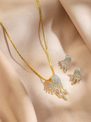 RUBANS Brass Gold-plated Gold Jewellery Set(Pack of 3)