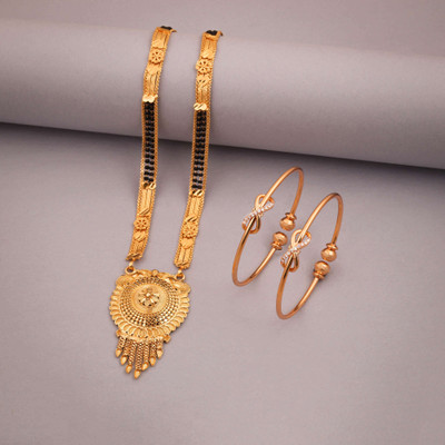 LYRISS Brass Gold-plated Gold Jewellery Set(Pack of 2)