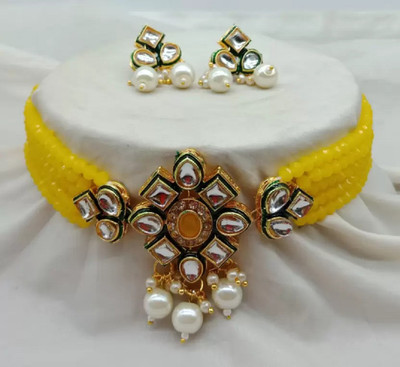 CATALYST Mother of Pearl Gold-plated White Jewellery Set(Pack of 1)