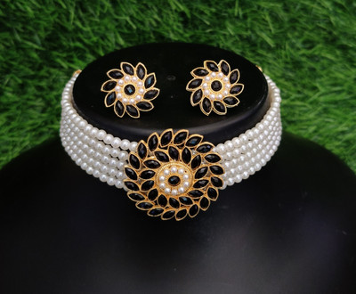 Keltron enterprise Alloy Gold-plated Black Jewellery Set(Pack of 1)