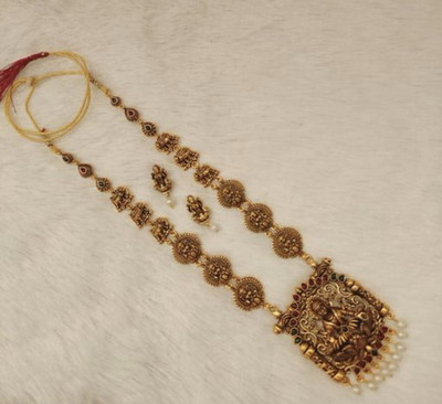 Antico Brass, Copper, Alloy Gold-plated, Copper Gold, Maroon, Green Jewellery Set(Pack of 3)