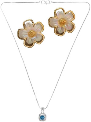 SKG Fashions Stone Blue, Gold Jewellery Set(Pack of 1)
