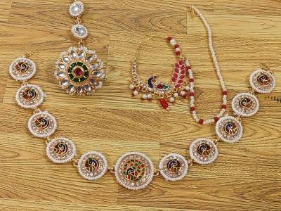 Aaruhi Creation Alloy Gold-plated Multicolor Jewellery Set(Pack of 3)