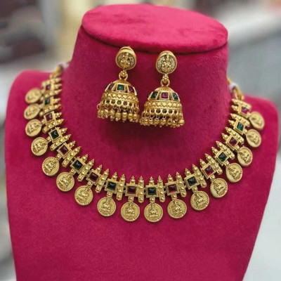 Joyful Alloy Green, Gold, Red Jewellery Set(Pack of 3)