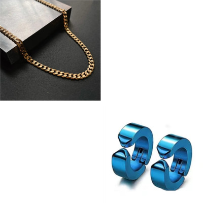 MAATRCHAAYA Stainless Steel Gold-plated, Sterling Silver Gold, Blue Jewellery Set(Pack of 2)