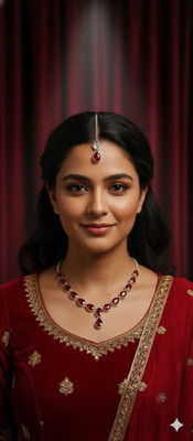 ICG Alloy Platinum Red Jewellery Set(Pack of 1)