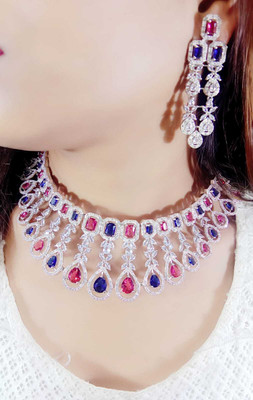 DENICRAAS Alloy Rhodium Multicolor, Silver Jewellery Set(Pack of 1)