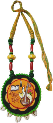 Edha Fashion Shell, Fabric, Jute, Alloy Green, Yellow Jewellery Set(Pack of 1)