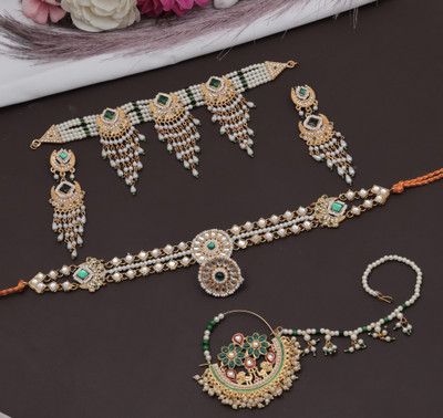 VISITART JEWELLERY Brass Gold-plated Gold Jewellery Set(Pack of 5)