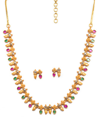 ANOUK Brass Gold-plated Pink Jewellery Set(Pack of 1)