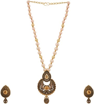 BHANA FASHION Brass Gold-plated White Jewellery Set(Pack of 3)