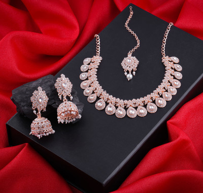 VATSALYA creation Alloy Silver White Jewellery Set(Pack of 1)
