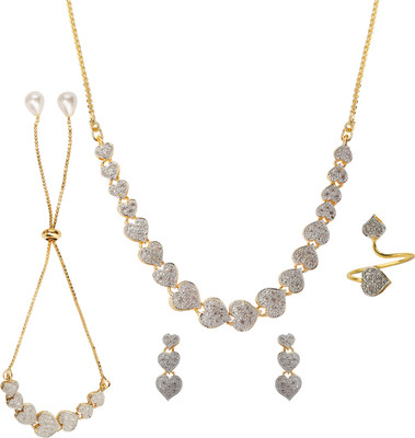 M Creation Alloy Gold-plated Gold Jewellery Set(Pack of 1)