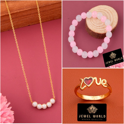 Jewel WORLD Brass, Crystal, Alloy Gold-plated Multicolor Jewellery Set(Pack of 1)