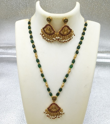 Shilpa Creation Alloy Gold-plated Green Jewellery Set(Pack of 1)
