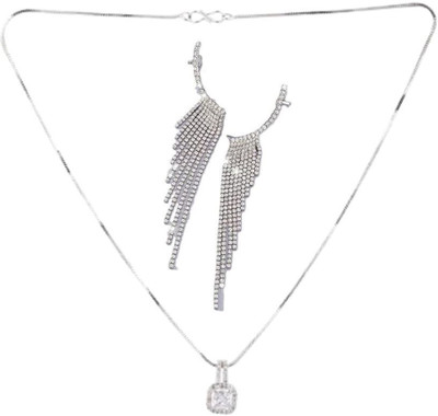 SRK Fashions Alloy White, Silver Jewellery Set(Pack of 1)