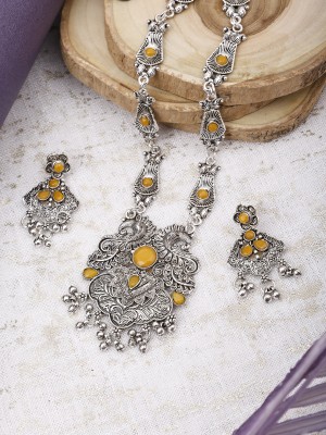 DEGHLAM Zinc Silver Yellow Jewellery Set(Pack of 3)