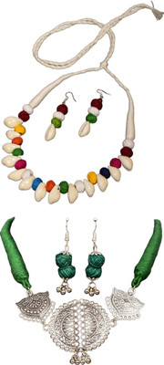 HOUSE OFF COMMON Oxidised Silver Multicolor, Multicolor Jewellery Set(Pack of 2)