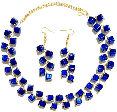 UTTARAI Alloy Gold-plated Blue Jewellery Set(Pack of 1)