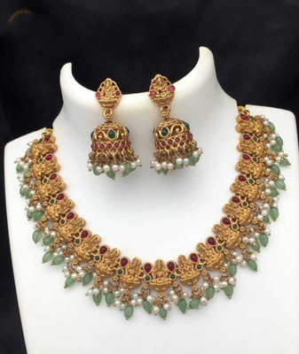 Joyful Alloy Gold-plated Beige Jewellery Set(Pack of 1)