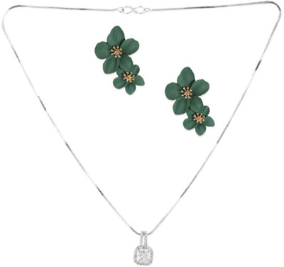 SRK Fashions Alloy White, Green Jewellery Set(Pack of 1)