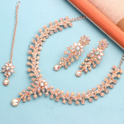 Atasi International Alloy Rhodium Rose Gold, Multicolor Jewellery Set(Pack of 1)