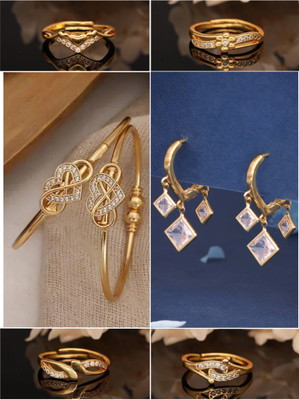 brado jewellery Brass Gold-plated Purple, Gold Jewellery Set(Pack of 5)