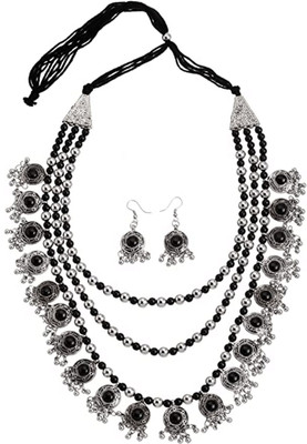Lathar Alloy Black Jewellery Set(Pack of 1)