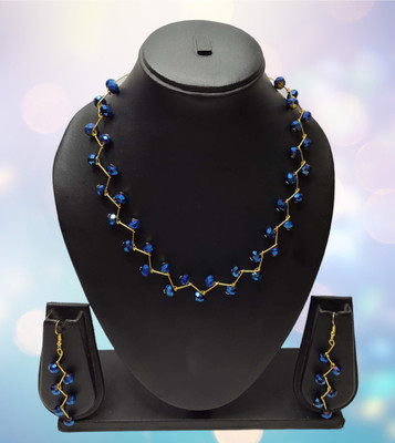 PRAGATI Alloy Blue Jewellery Set(Pack of 3)
