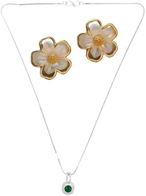 SRK Fashions Alloy Green, Gold Jewellery Set(Pack of 1)