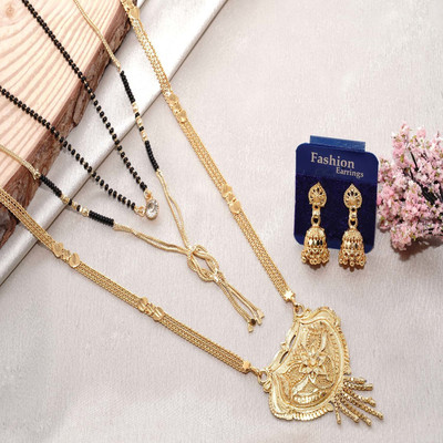 Dency Brass Gold-plated Gold Jewellery Set(Pack of 1)