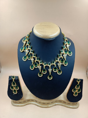 Mk Jewellery Alloy Green Jewellery Set(Pack of 1)