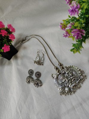 Krivaan Fashion Store Oxidised Silver Silver Silver Jewellery Set(Pack of 1)