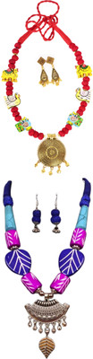 HOUSE OFF COMMON Oxidised Silver Multicolor, Multicolor Jewellery Set(Pack of 2)