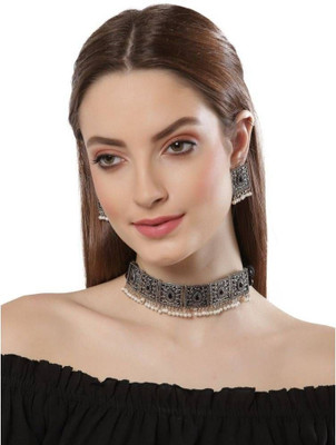 Anamya Collections Alloy Black, Silver Jewellery Set(Pack of 1)